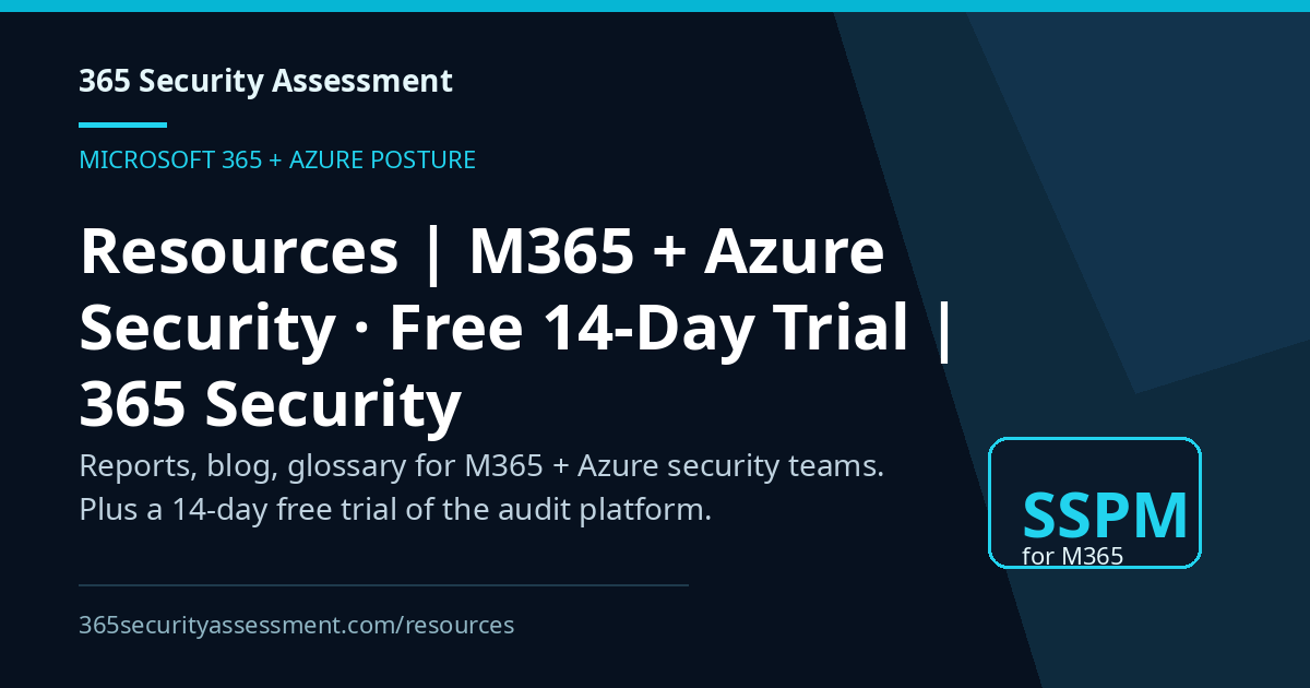 Resources | M365 + Azure Security · Free 14-Day Trial | 365 Security